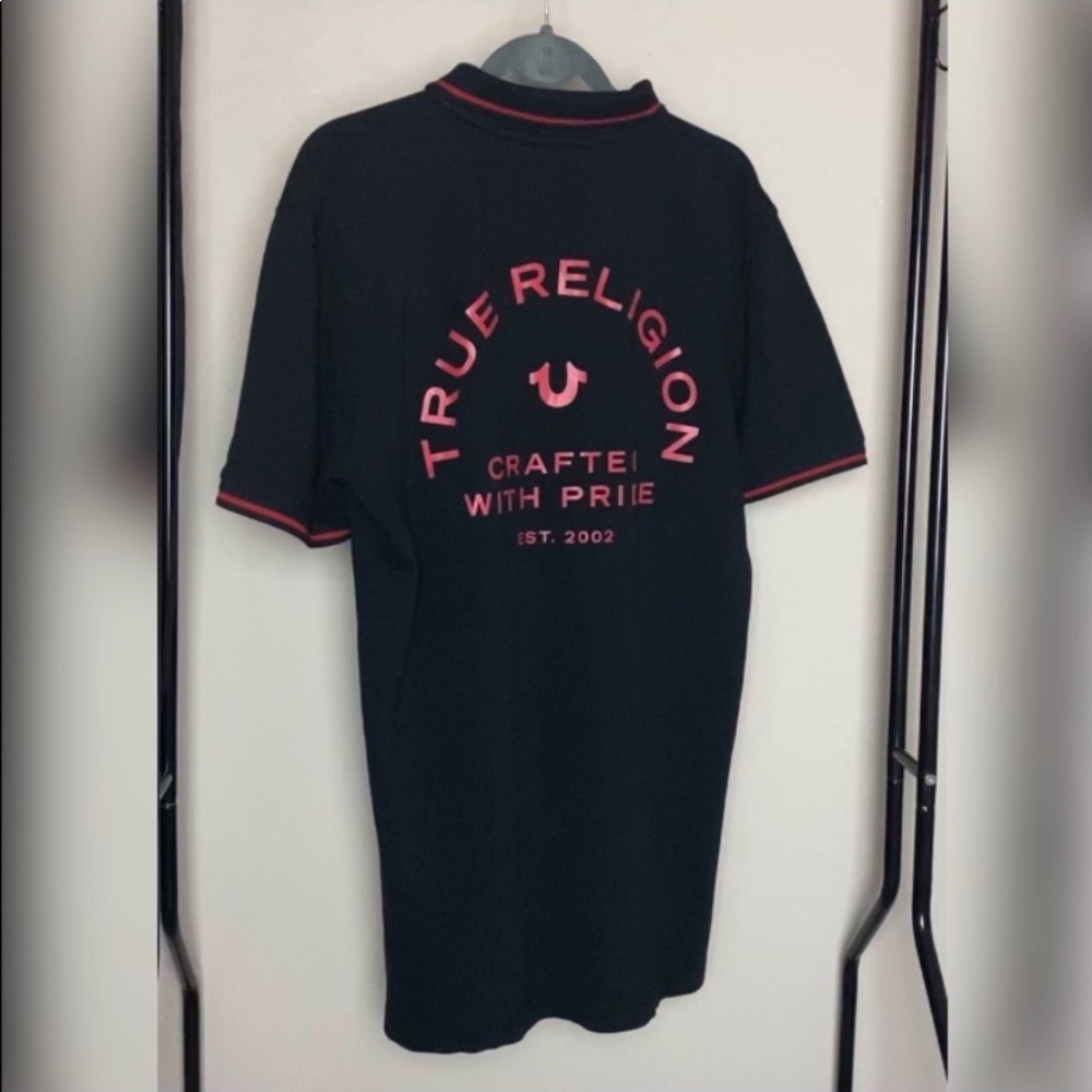 True Religion Logo Polo Shirt Size Lrg Mens